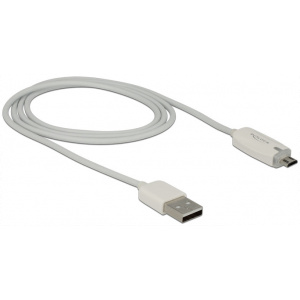 USB 2.0 (A) – micro USB kábel LED töltésjelzővel, 1m (Delock) #1