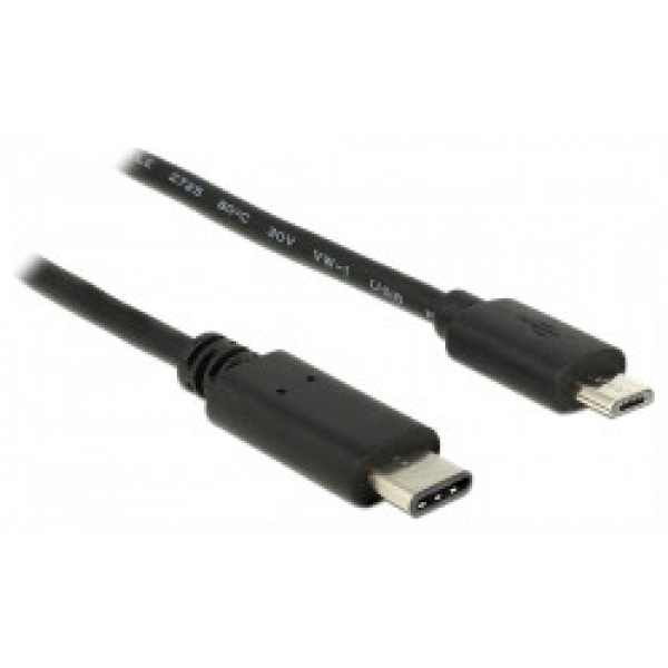 USB 2.0 (C) – USB 2.0 micro B (M/M) kábel 1m Delock #1