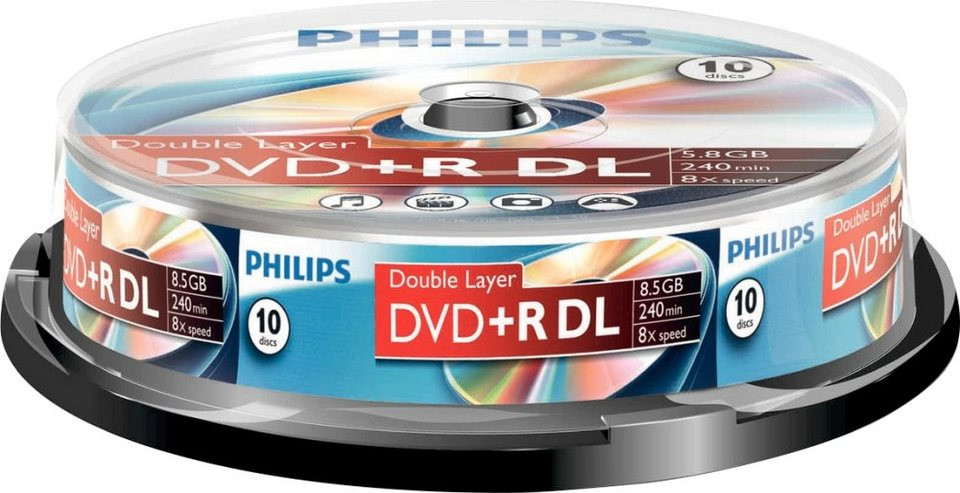 Philips DVD+R 8x DualLayer 8,5GB, hengeres, 10db/henger #1