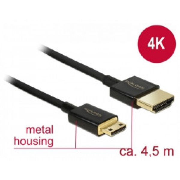 HDMI-mini HDMI (C) kábel 4,5m (aranyozott csatlakozókkal) - Delock #1