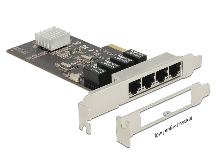 Delock 89567 Gbit PCI-Express (x1) hálókártya LP átalakítóval (4x LAN port) #1