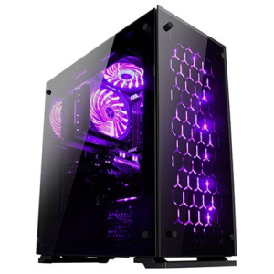 Rampage Majesty RGB ház üveg oldallappal (fekete) #1