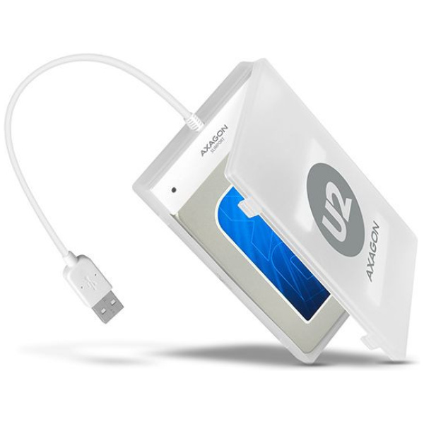 Axagon USB 2.0 periféria ház külön tokkal 2,5" SATA HDD-hez (fehér) #1