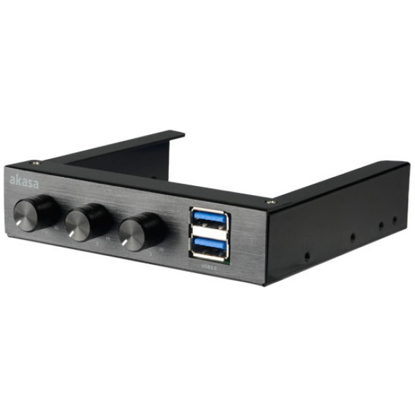 Akasa 3 csatornás hűtővezérlő 3,5" helyre (2x USB 3.0 porttal) #1