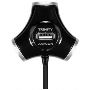 4-portos USB HUB Axagon Trinity (USB 2.0) - fekete #1