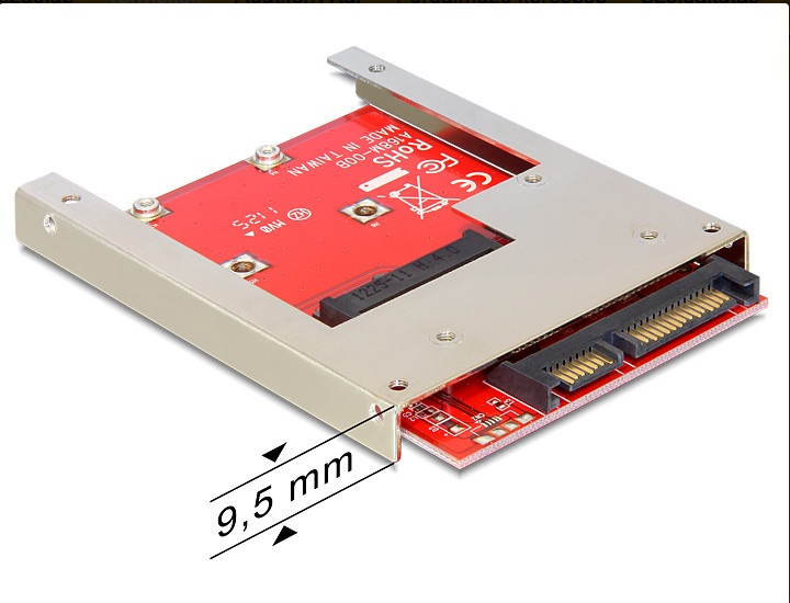 Delock 22 tűs SATA-átalakító > mSATA (teljes méretű) - 9,5mm #1