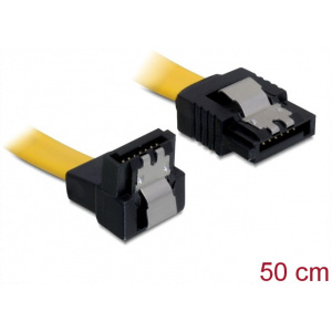 HDD SATA2 adatkábel fém csatokkal, 50cm (Delock, L csatlakozós) #1