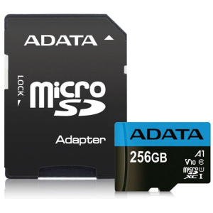 256GB ADATA Premier microSD kártya + SD adapter (UHS-I A3, C10) #1