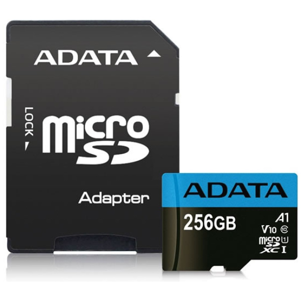 256GB ADATA Premier microSD kártya + SD adapter (UHS-I A3, C10) #1