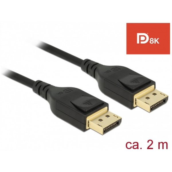 DisplayPort (M/M) Premium kábel 2m - Delock (8K 60Hz) #1