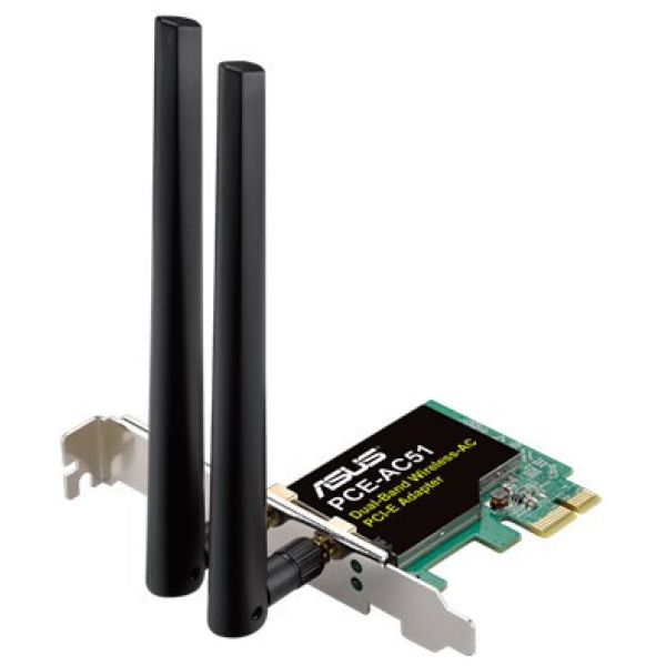 Asus Wireless AC750 Dual-Band 2x2 802.11AC WiFi PCI-E kártya (PCE-AC51) #1