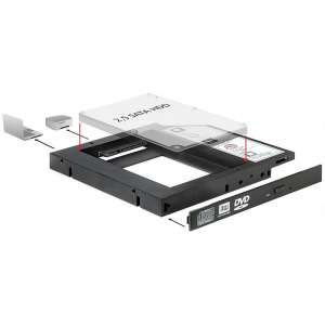 Delock Slim SATA 5.25" beépítő keret HDD/SSD számára (7 / 9,5mm) #1