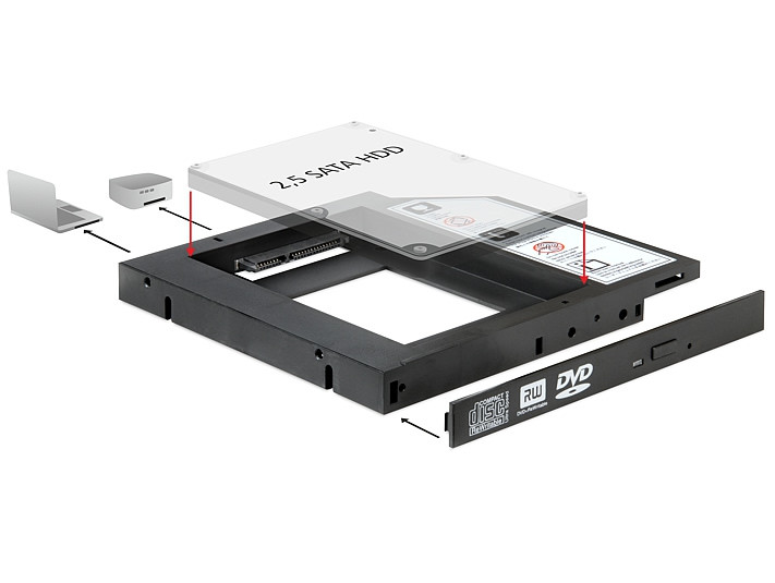 Delock Slim SATA 5.25" beépítő keret HDD/SSD számára (7 / 9,5mm) #1
