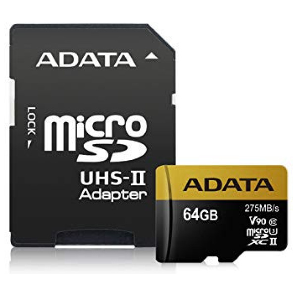 64GB ADATA Premier ONE microSD kártya + SD adapter (UHS-II U3, C10) #1