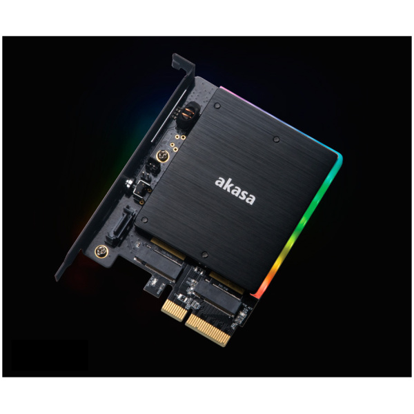 Akasa PCI Express x4 adapterkártya > 2 x belső M.2 SSD-hez, RGB LED-el #1