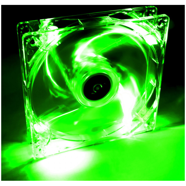 12 cm hűtőventilátor Akyga AW-12A - zöld LED-es (világít) #1