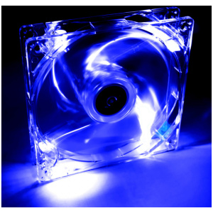 12 cm hűtőventilátor Akyga AW-12A - kék LED-es (világít) #1