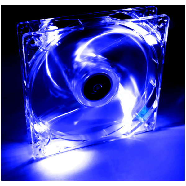 12 cm hűtőventilátor Akyga AW-12A - kék LED-es (világít) #1