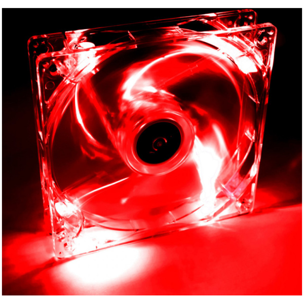 12 cm hűtőventilátor Akyga AW-12A - piros LED-es (világít) #1