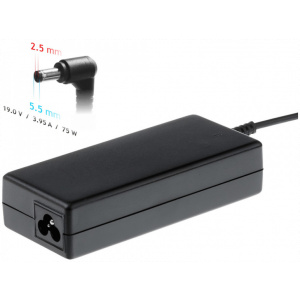 AC adapter Asus, HP, Toshiba notebookhoz 19V 3,95A (75W) - 5,5x2,5 mm #1