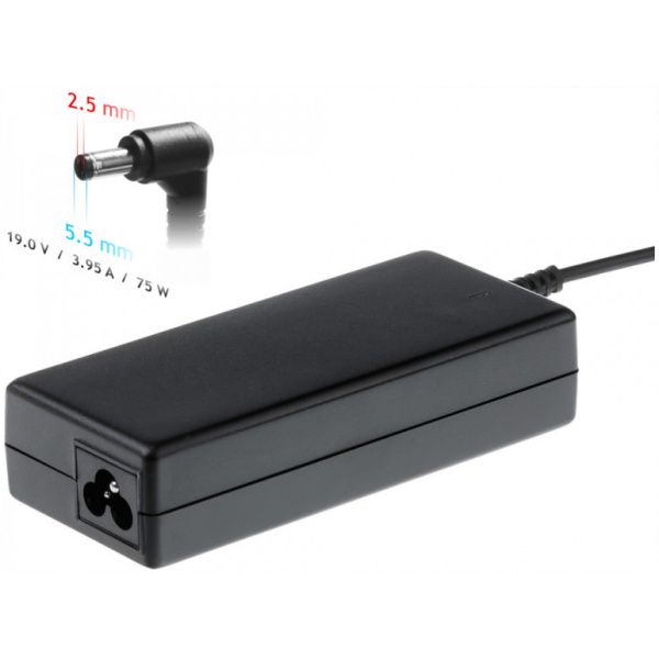 AC adapter Asus, HP, Toshiba notebookhoz 19V 3,95A (75W) - 5,5x2,5 mm #1