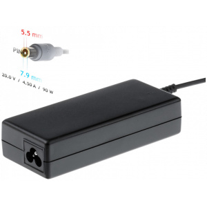 AC adapter Lenovo notebookhoz 20V 4,5A (90W) - 7,9x5,5 mm + pin #1