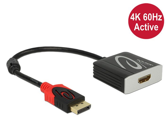 Delock DisplayPort > HDMI 4K 60Hz aktív átalakító, 20cm kábellel #1
