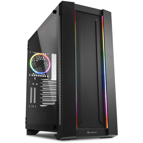Sharkoon Elite Shark CA200M üvegablakos ház (fekete) - RGB vezérlővel #1