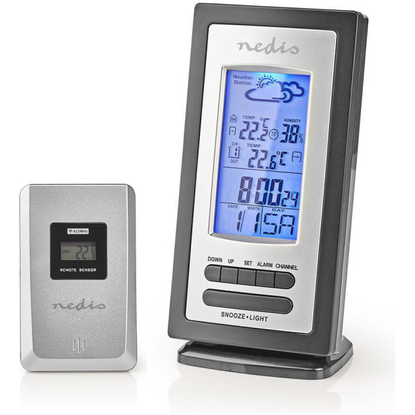Nedis LCD időjárásjelző állomás (bel- és kültéri méréssel) #1