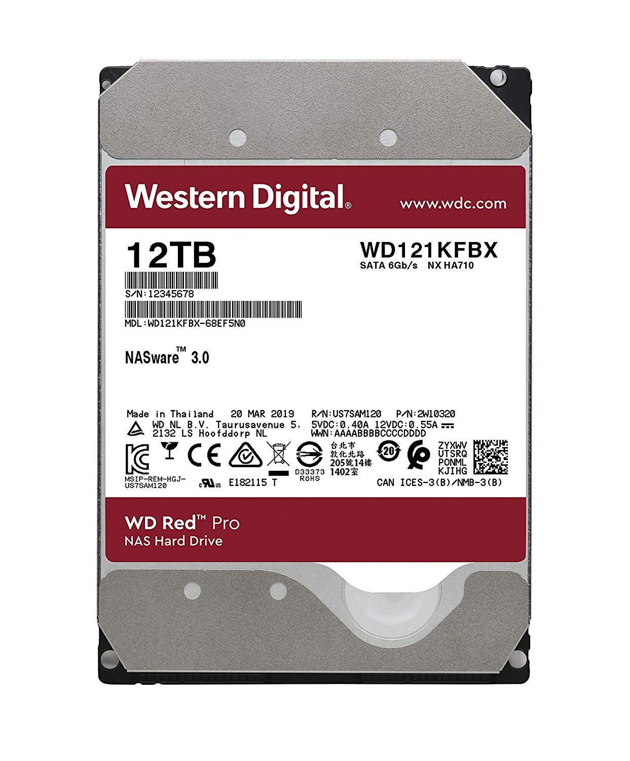 12TB WD Red Pro - NAS SATA3 HDD 256MB - WD121KFBX #1