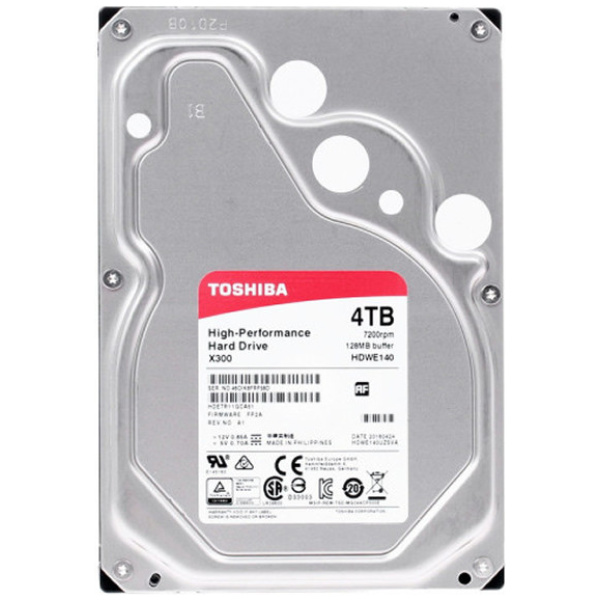 4TB Toshiba X300 Performance Hard Drive - SATA, 128MB - HDWE140UZSVA #1