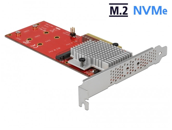 Delock PCI Express x8 Kártya > 2 x belső NVMe M.2 SSD-hez (alacsony profillal) #1