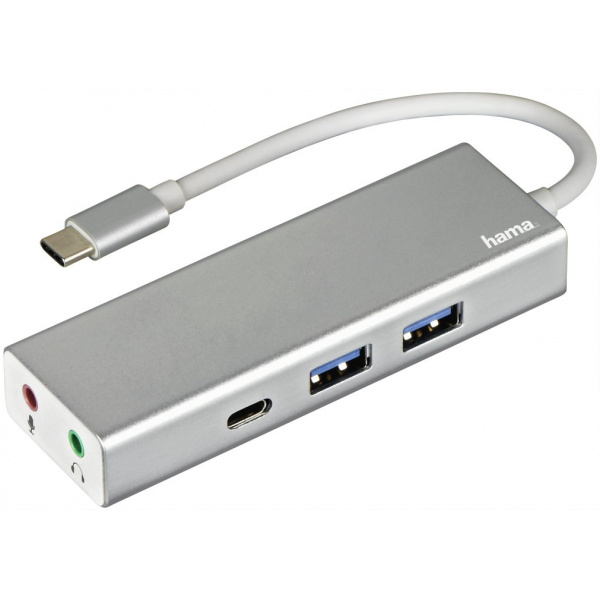 3 portos USB HUB HAMA (USB 3.1), Type-C csatlakozó, 3,5mm audio cstalakozás #1