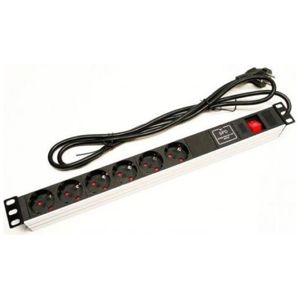 APower túlfeszültségvédett elosztó 1U 19" rackbe (6 aljzat) #1