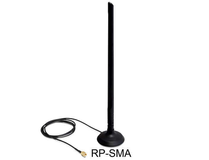 WiFi antenna Delock 6,5dBi, RP-SMA (körsugárzós, mágneses talppal) #1