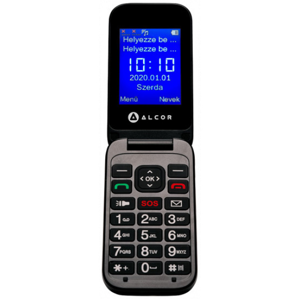 Alcor Handy D Flip mobiltelefon - fekete #1