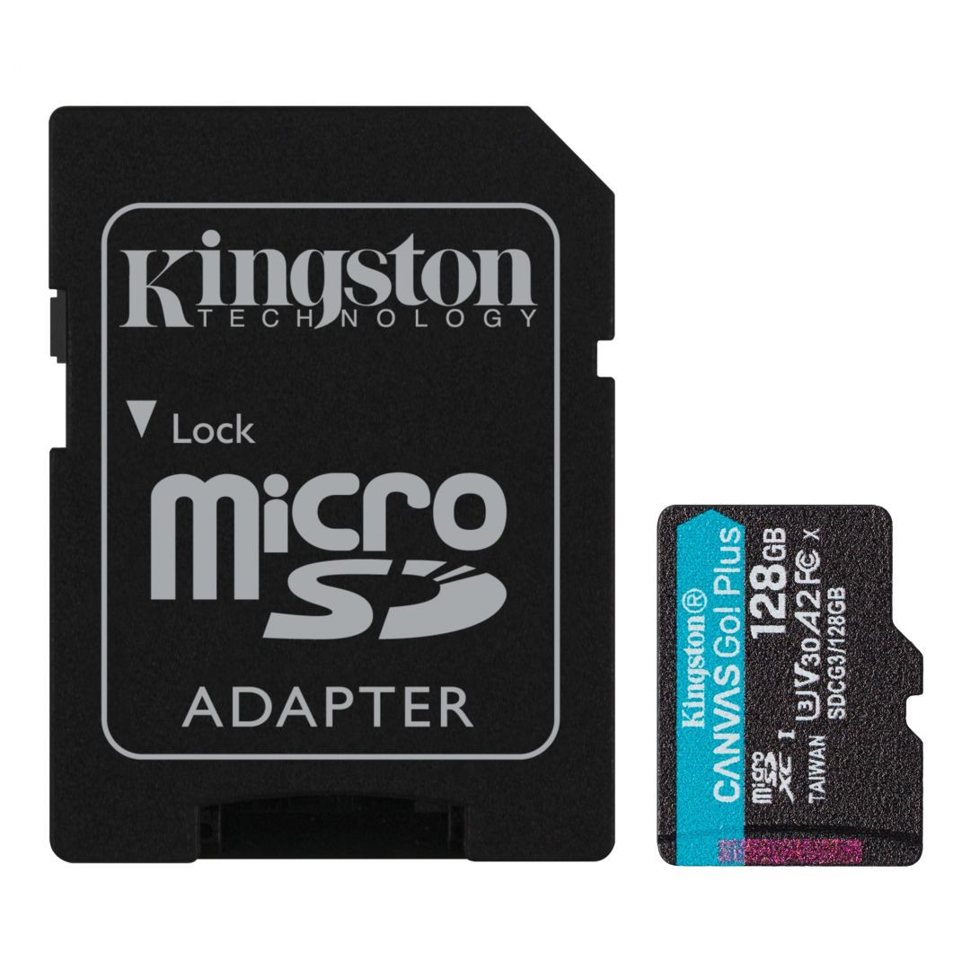 128GB Kingston Canvas Go! Plus microSD kártya + SD adapter (Class 10) #1