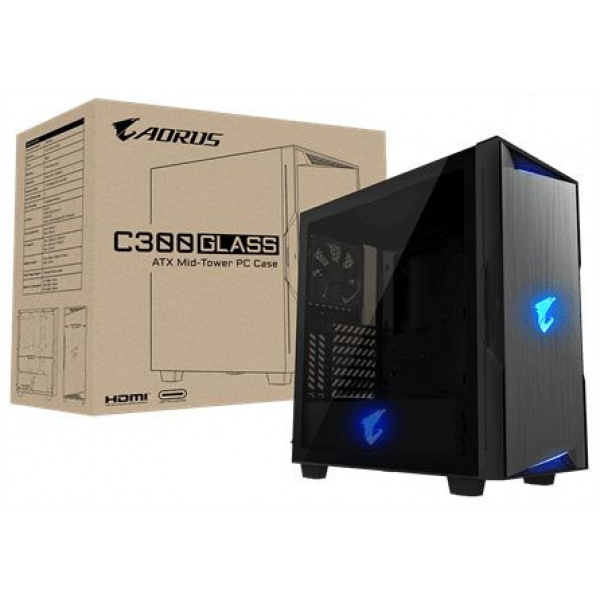 Gigabyte C300 Glass fekete ház üveg oldallappal #9