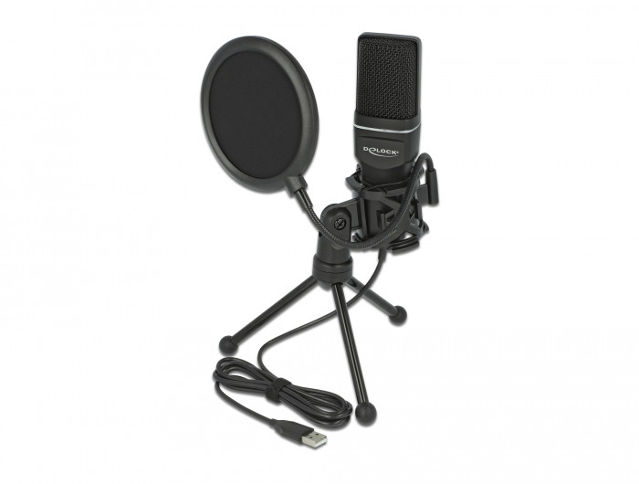 Delock USB-s kondenzátoros mikrofon szett - podcasthoz, játékhoz, dalrögzítéshez #1