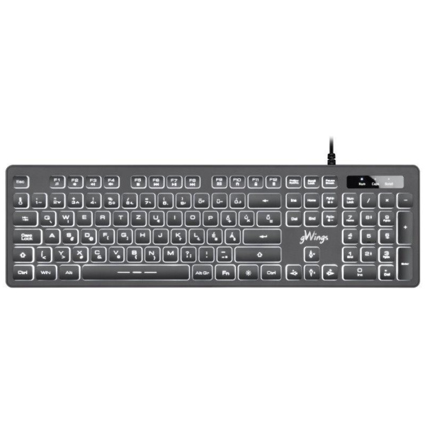 gWings 470kb Office billentyű fehér LED háttérvilágítással #1