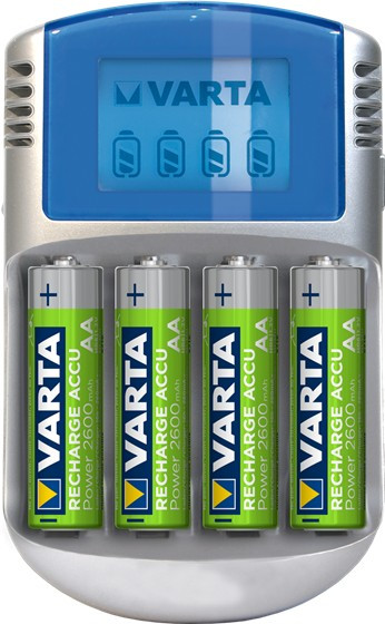 Varta LCD Charger akkutöltő +4x2600 mAh AA akku +autós csatlakozó #1