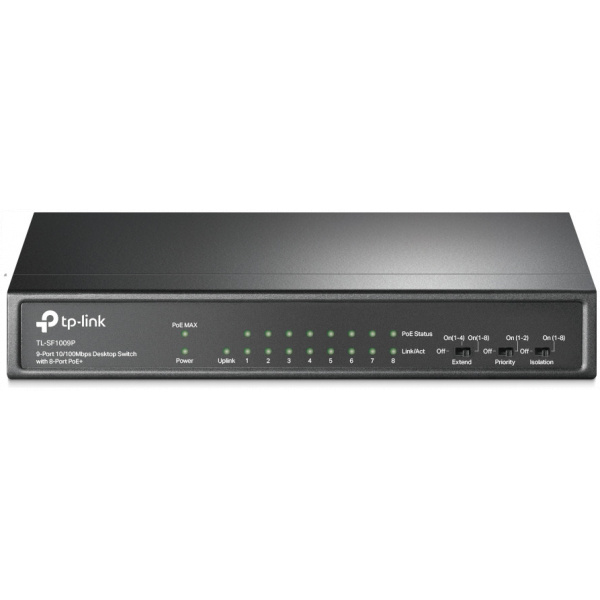 TP-Link TL-SF1009P 9-port PoE switch 8 PoE+ porttal (desktop) #1