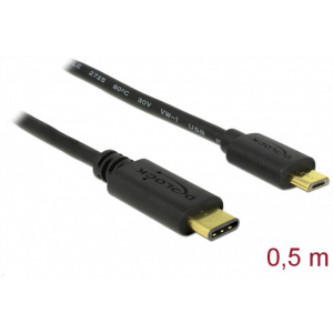 USB 2.0 (C) – USB 2.0 micro B (M/M) kábel 0,5m Delock #1