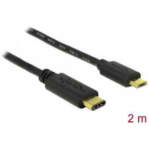 USB 2.0 (C) – USB 2.0 micro B (M/M) kábel 2m Delock #1