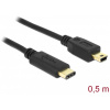 Delock USB 2.0 Type-C > USB 2.0 mini B (M/M) kábel 0,5m #1