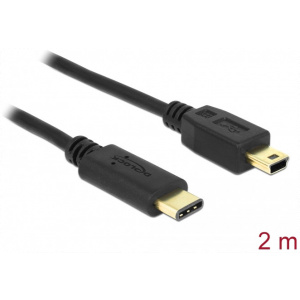 Delock USB 2.0 Type-C > USB 2.0 mini B (M/M) kábel 2m #1