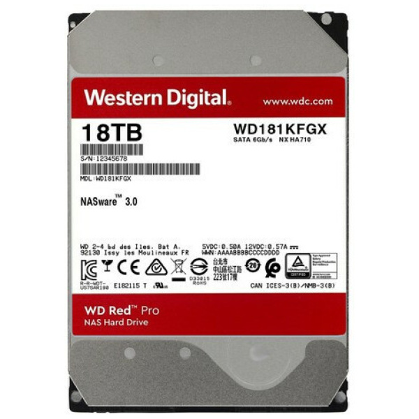 18TB WD Red Pro - NAS SATA3 HDD 512MB - WD181KFGX #1
