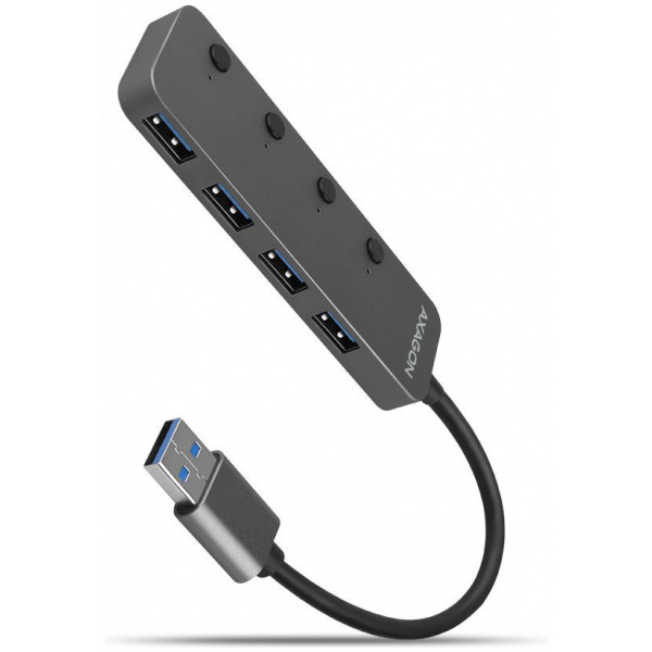 4-portos USB HUB Axagon HUE-MSA (USB 3.2) Kapcsolható portokkal, Type-A #1