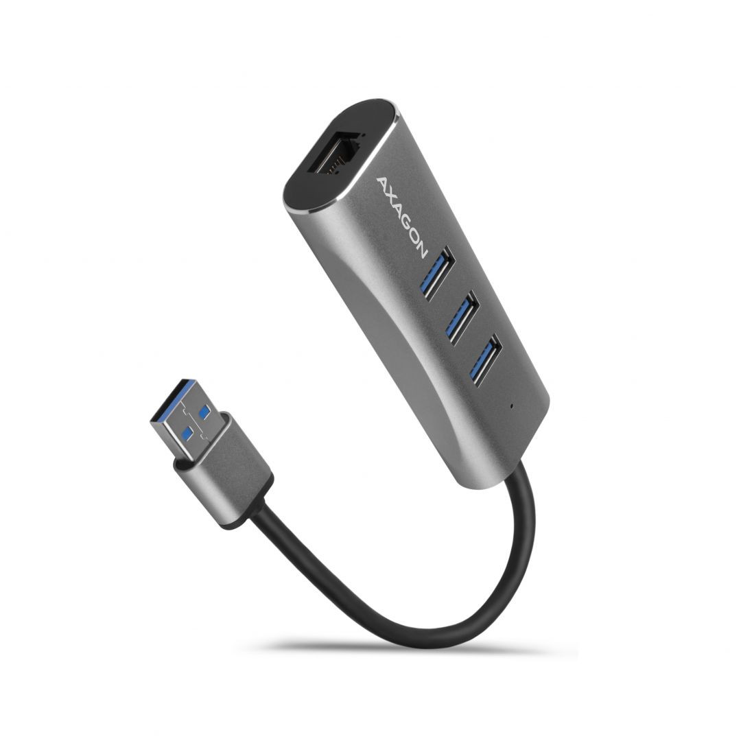 3-portos USB HUB Axagon HMA-GL3AP (USB 3.2) Type-C + Gbit LAN csatlakozóval #1