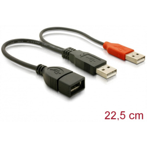 USB 2.0 (A) anya – 2x USB 2.0 (A) apa kábel 20cm Delock #1